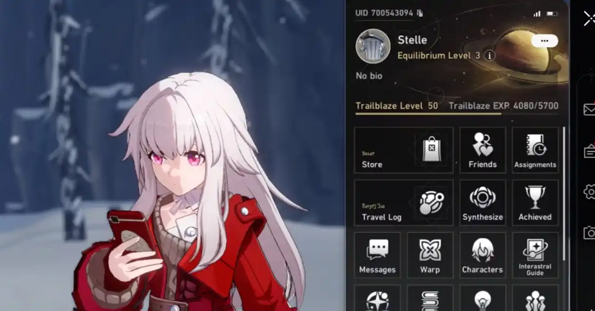 Honkai Star Rail Stelle profile screen