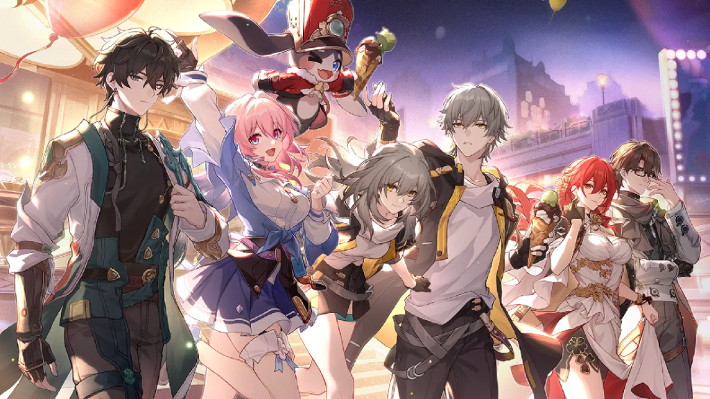 Honkai Star Rail main characters group official illustration
