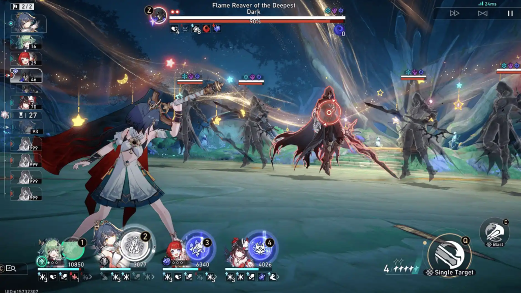 Honkai Star Rail combat gameplay screenshot