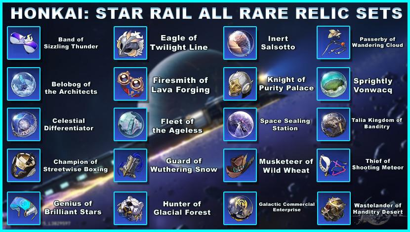 Honkai Star Rail all relic sets overview