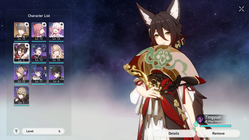 Honkai Star Rail Tingyun support skill buff gameplay screenshot
