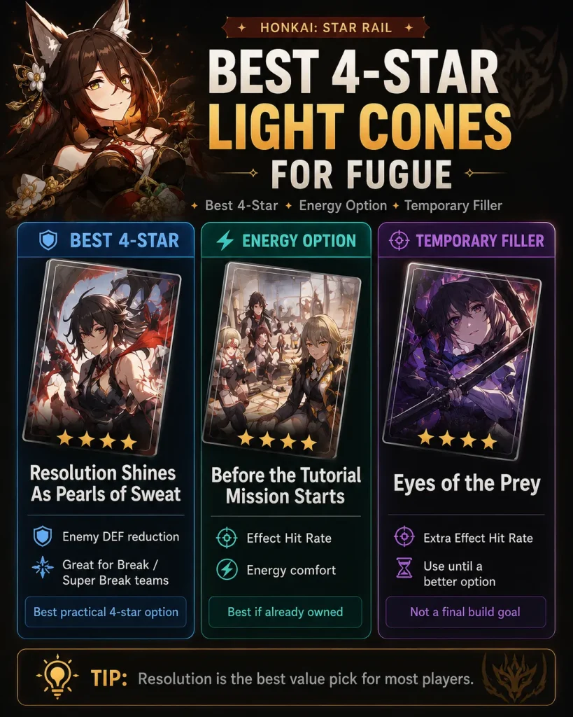 Best 4-star Light Cones for Fugue in Honkai Star Rail