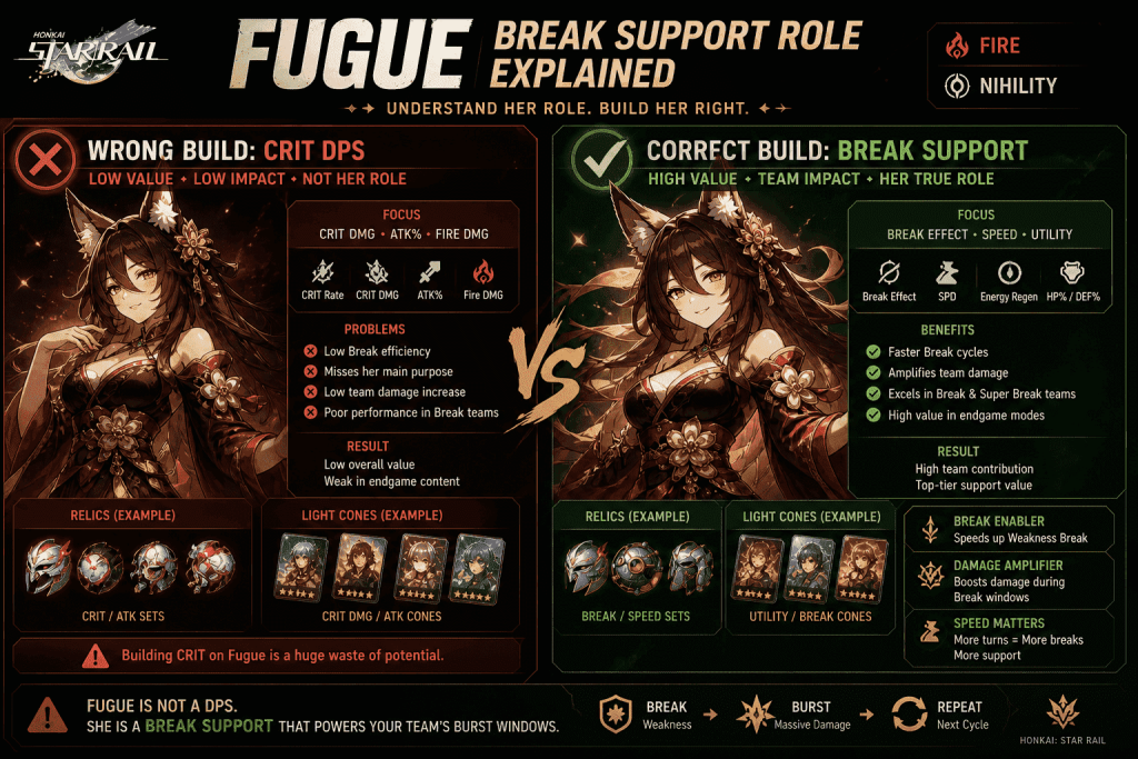 Fugue break support role explanation in Honkai Star Rail