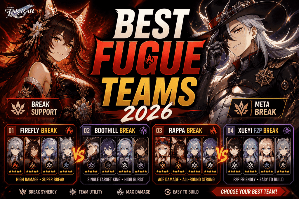 Best Fugue teams Honkai Star Rail Firefly Boothill Rappa Xueyi