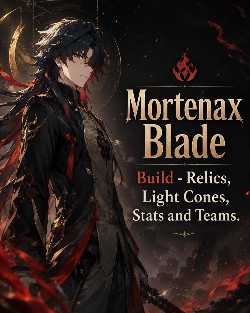 Mortenax Blade surrounded by Fire effects in Honkai Star Rail