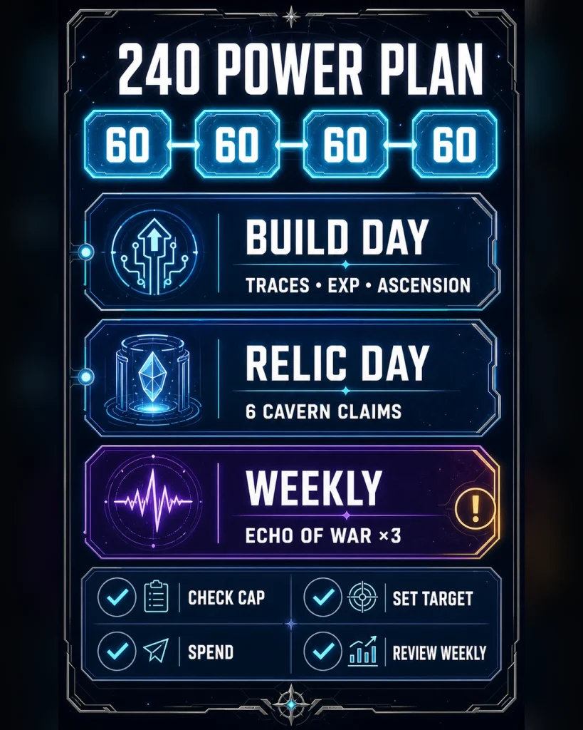 HSR 240 Trailblaze Power daily and weekly farming plan