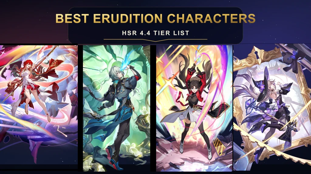 Best Erudition characters in HSR 4.4 featuring Himeko Nova Anaxa Rin Tohsaka and The Herta