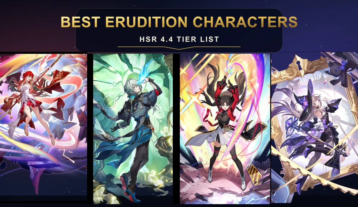 Best Erudition characters in HSR 4.4 featuring Himeko Nova Anaxa Rin Tohsaka and The Herta
