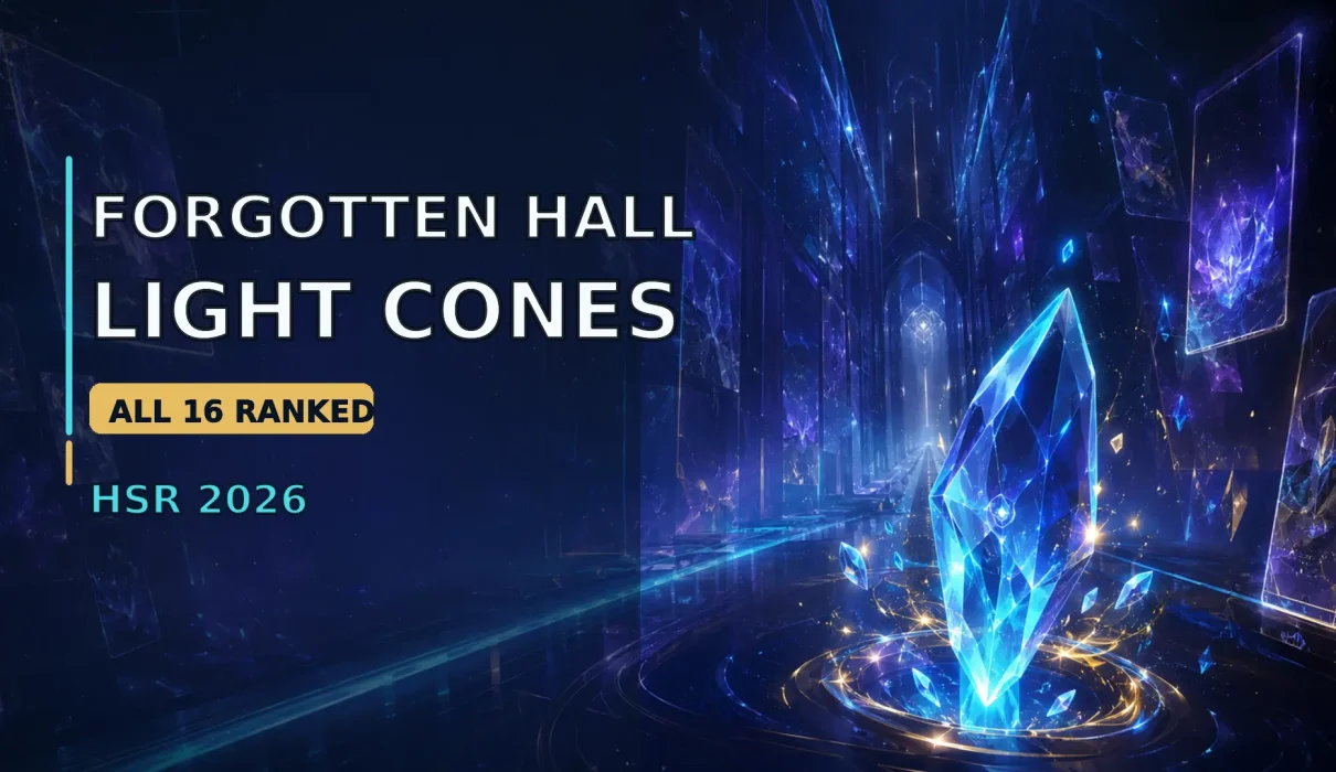 All 16 HSR Forgotten Hall Light Cones ranked by Lucent Afterglow buy priority