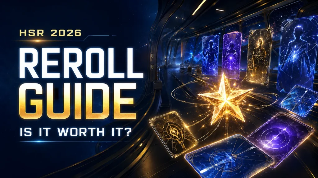 HSR reroll guide 2026 with Departure Warp tickets and standard five star target categories