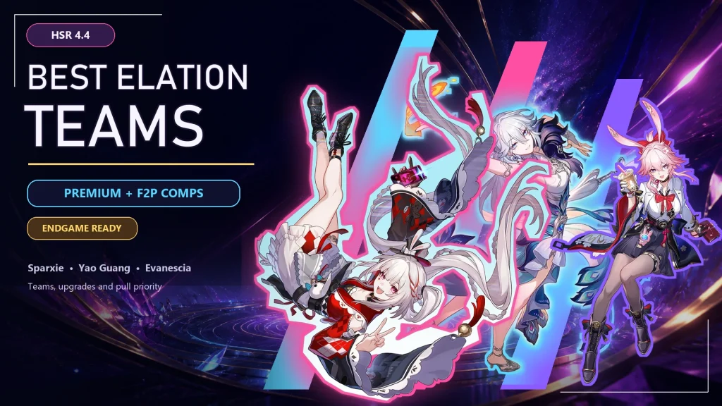 Best HSR Elation teams in Version 4.4 with Sparxie Yao Guang and Evanescia