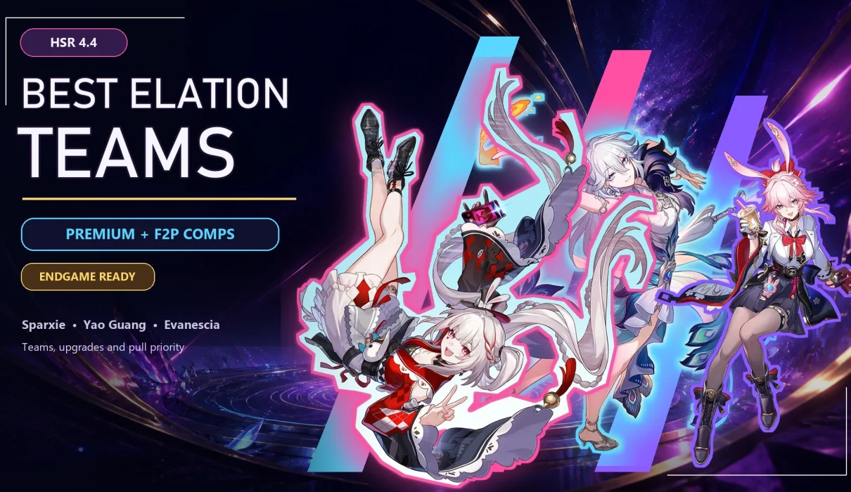 Best HSR Elation teams in Version 4.4 with Sparxie Yao Guang and Evanescia