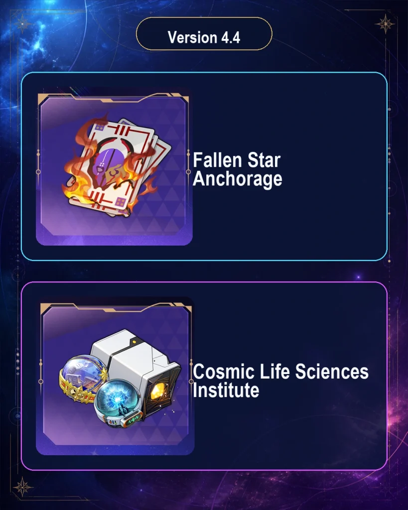 HSR Version 4.4 Fallen Star Anchorage and Cosmic Life Sciences Institute Planar Ornaments