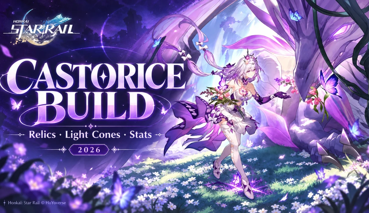 Castorice and Netherwing with a guide to her HSR relics, Light Cones and HP and CRIT build.